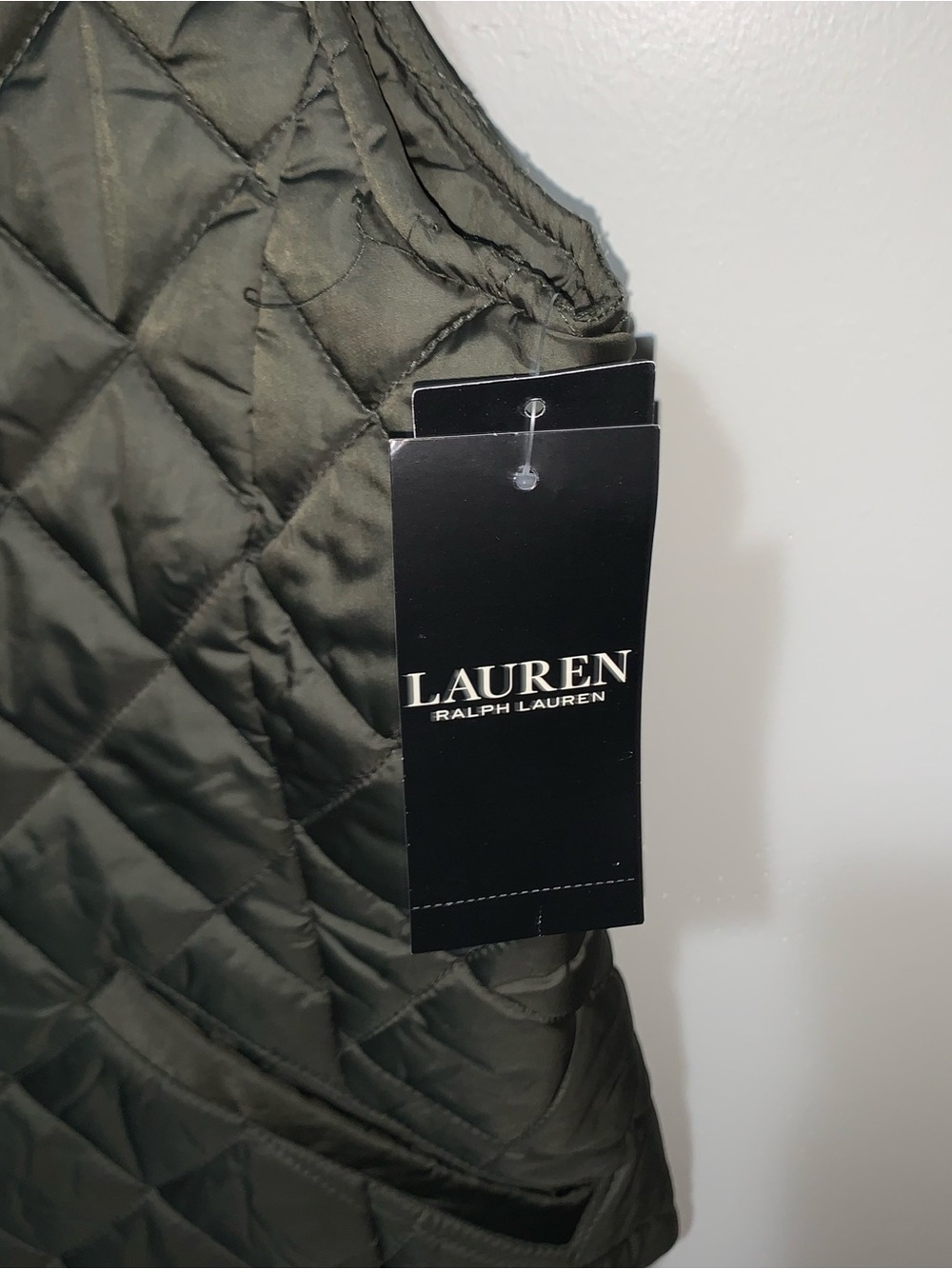 LAUREN RALPH LAUREN NWT Large Vest Crest Patch Diamond Quilted - Picture 5 of 6